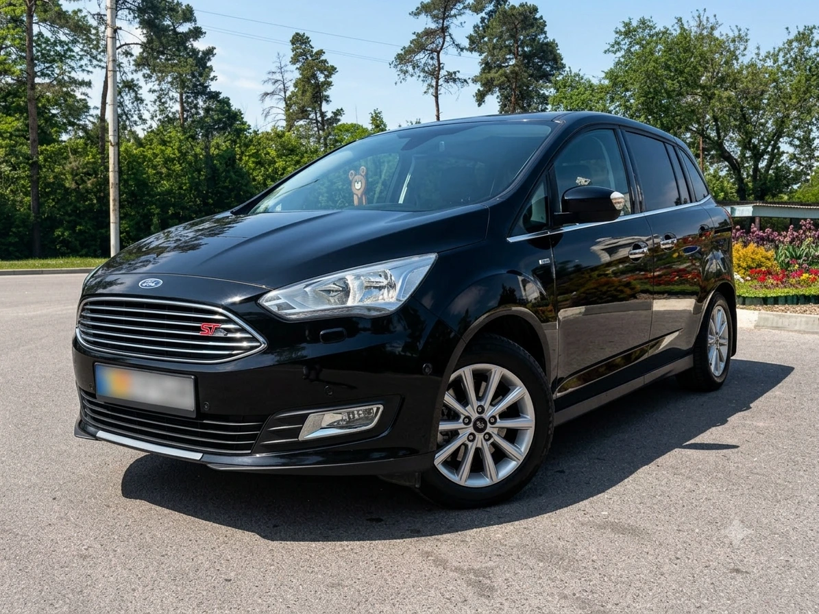 Ford Grand C-Max ST-Line, чёрный, вид спереди